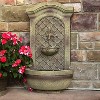 Sunnydaze 31"H Solar-Powered with Battery Pack Polystone Rosette Leaf Outdoor Wall-Mount Fountain - image 4 of 4