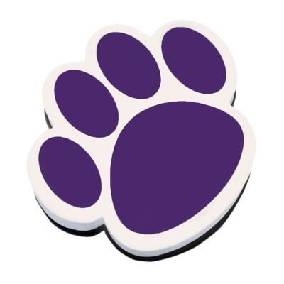 Ashley Productions Magnetic Whiteboard Eraser, Purple Paw (Pack of 6)