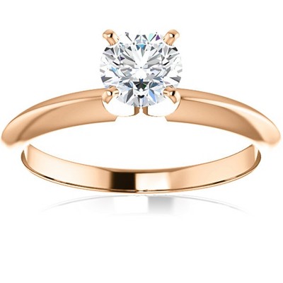 Pompeii3 1/2 Ct Lab Created Diamond Solitaire Engagement Ring 14k White Rose or Yellow Gold