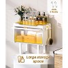 MaseiKar Over The Toilet Storage Cabinet, Bamboo Bathroom Organizer Rack with Lid and 2 Hooks, No Drilling Design £¬Black - 3 of 4