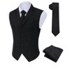 Men's Paisley Suit Vest and Tie Set Classic Floral Necktie Square Gothic Waistcoat for Tuxedo - 4 of 4