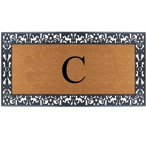 A1HC Natural Coir Monogrammed Outdoor Entrance Door Mat 30X60, Anti-Shed Treated Durable  Doormat - 1 of 4