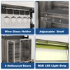 Aheaplus Wine Rack with Hutch, Wine bar Cabinet with Adjustable shelves - 4 of 4