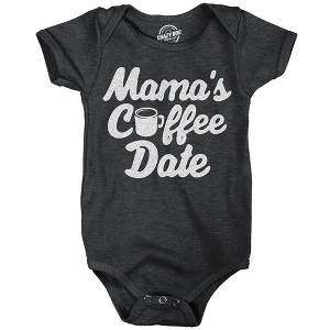 Mamas Coffee Date Baby Bodysuit Funny Sarcastic Graphic Novelty Jumper for Infants - Crazy Dog Baby Bodysuit - 1 of 4