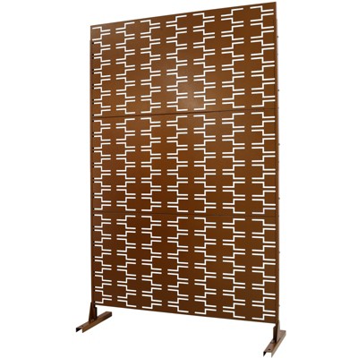 DSVIMOY Outdoor & Indoor Privacy Screen, Freestanding Decorative Privacy Screen for Deck Balcony Patio, Brown, 48"*76"*16"
