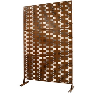 DSVIMOY Outdoor & Indoor Privacy Screen, Freestanding Decorative Privacy Screen for Deck Balcony Patio, Brown, 48"*76"*16" - 1 of 4