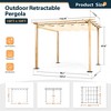 HAPPATIO 10' X 10' Wood Grain Aluminum Pergola - 2 of 4