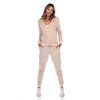 Women's 2 Piece Velour Tracksuit Set - White Mark - 2 of 4