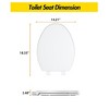 Toilet Seat Cover, PP Quick-Release Structure Toilet Seat, White Easy-Remove Design for Simple Cleaning - 2 of 4