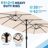 15 Ft Large Outdoor Patio Umbrella with Base Included, Double Sided Rectangle Deck Umbrella for Market Garden Pool - 2 of 4