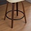 INFURNIC Counter and Bar Stools Swivel Upholstered Faux Leather Barstools with Bentwood Back for Kitchen, Beige, 22.04"*16.93"*35.43" - 4 of 4
