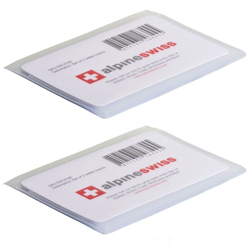 Alpine Swiss Set of 2 Plastic Wallet Inserts 6 Page Card Holder Picture Windows, 5 of 6