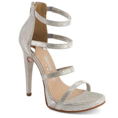 Andrea Silver Strappy High Heel Stiletto Sandals