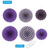 Unique Bargains Paper Hanging Decorative Folding Fans 8" 12" 16" 6 Pcs - 3 of 4