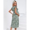 Clearlove Women's Maternity V-Neck Flutter Sleeve Ruffle Hem Maxi Dress Nursing Friendly Bump Flowy Gown - 3 of 4