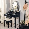 Modern Makeup Vanity, Girls Vanity Set with Lighted Mirror and Cushioned Stool - 2 of 4