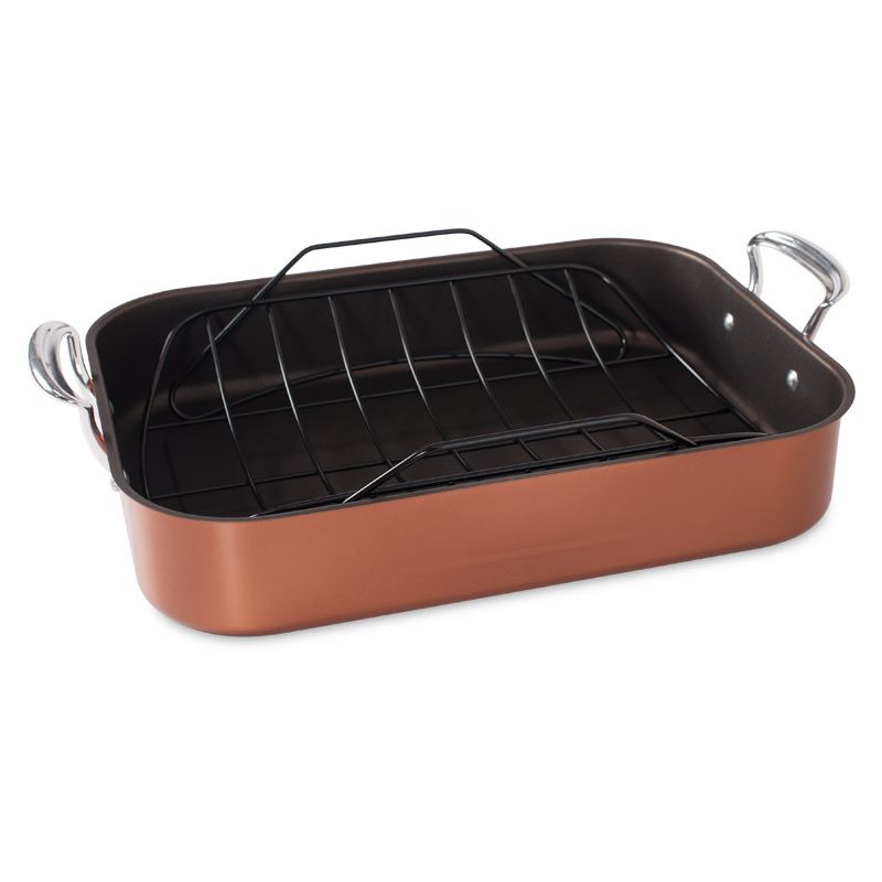 Nordic Ware Extra Large Copper Roaster with Rack, 1 of 6