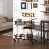 Rolling Bar Cart, 2-Tier with Mirrored Shelves, Wine Rack & Glass Holder, Compact Mobile Bar Cart for Home, Gold Finish - 3 of 4