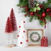 Northlight Plush Christmas Cone Tree with Pompom Ornaments - 11" - White and Red - image 2 of 4