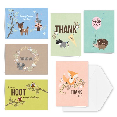 36ct Captivating Critters Note Cards: Canopy Street Stationery with Envelopes, Animal Icon Design, Multicolor, All Occasions