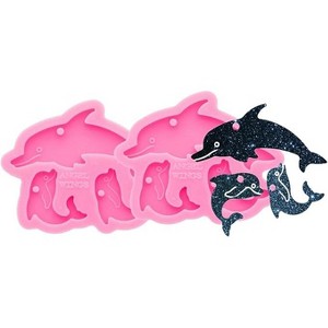 JDICTION Super Glossy Dolphin Family Resin Mold DIY Keychain Art Silicone Crafting Molds with Epoxy - 1 of 4