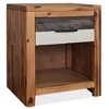 vidaXL Nightstand Bedside Table with Compartment Cabinet Solid Wood Acacia - 1 - 2 of 4