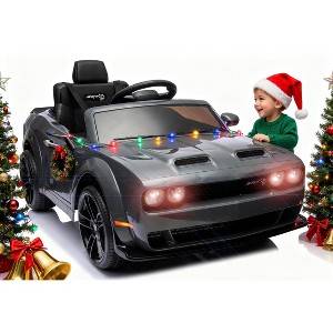 Kids Electric Car, Licensed Dodge Challenger, 12V Ride-On Battery-Powered Vehicle with Remote Control, LED Lights, Bluetooth, MP3, Ages 3+ - 1 of 4