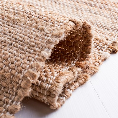 Ivory and Natural Striped Handwoven Wool Area Rug