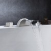 Sumerain Roman Tub Faucets Brushed Nickel,Waterfall Spout for High Flow Rate, with Rough-in Valve - 4 of 4