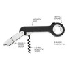 HOST Double Hinged Corkscrew, Black Bottle Opener and Foil Cutter, Wine Key, Bar Accessories - 3 of 4