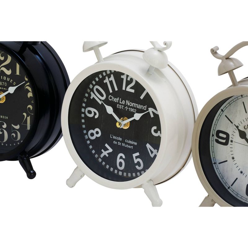 Set of 3 Round Metal Clocks Black/White/Gray - Olivia &#38; May, 3 of 5