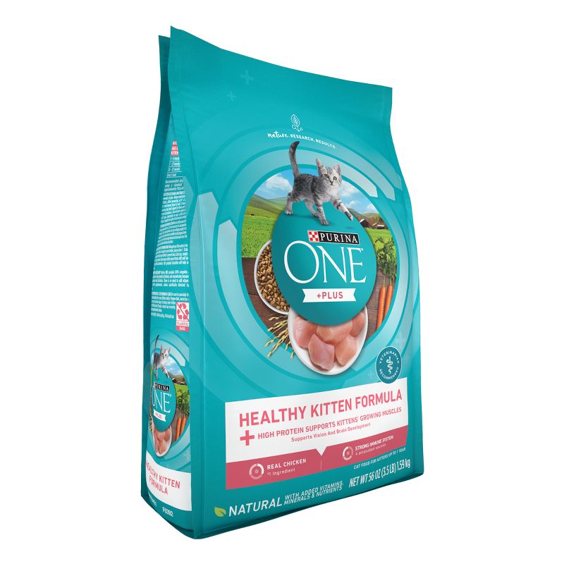 Purina ONE Healthy Kitten Formula Natural Chicken Flavor Dry Cat Food - 3.5lbs, 5 of 9