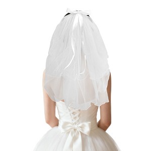 Unique Bargains Comb Wedding Veil White 1 Pc - 1 of 4