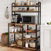 Baker Rack, Microwave Stand with 6-Tier Storage Rack,  Kitchen Buffet Table with Large Storage,Industrial Microwave Stand - 3 of 4