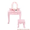 for Age 4-9 Girls' Vanity Table and Chair Set, Kids Makeup Dressing Table w/ Lights & Wood Makeup Playset, Kids Vanity Set w/ Mirror & Drawer - 2 of 4
