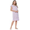 Casual Nights Women's Short Sleeve Floral And Lace Nightgown - 3 of 4