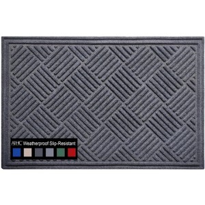 A1HC Durable Multi Purpose Polypropylene Rubber Doormat for Indoor Outdoor Front Door Mat, Checkered - 1 of 4