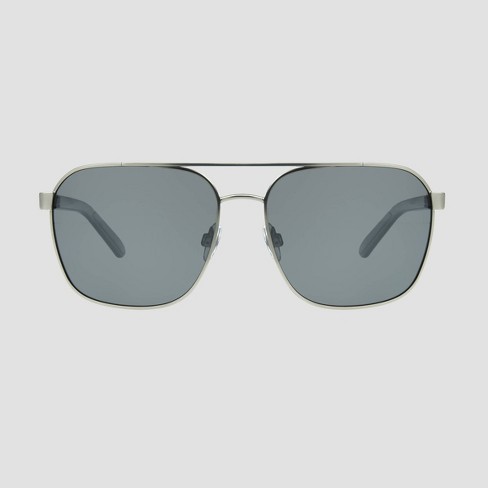 Men's Aviator Sunglasses with Mirrored Polarized Lenses - All In Motion™  Gray