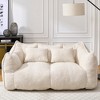 Oversized 2-Person Chenille Beanbag Chair sofa with High-Resilience Foam Core, Soft Lounge Recliner for Gaming, Reading & TV - 2 of 4