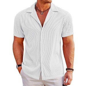COOFANDY Men's Casual Button Down Shirts Short Sleeve Regular Fit Fashion Camp Beach Shirts Tops - 1 of 2
