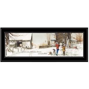 "Snowmen from Heaven" By John Rossini, Ready to Hang Framed Print, Black Frame - 1 of 4