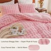 Faux Duvet Cover Queen, 3 - Piece Set, Ultra Soft, Cozy Winter Bedding, Pink Shaggy Design - 2 of 4