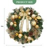 Christmas Wreath, Artificial Christmas  Wreaths, Xmas Wreath with Pine Cone and Berries, Xmas Decorations for Windows, Wall, Mantel,  Front Door - 2 of 4