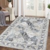 Living Room Rug Washable Rug Traditional Indoor Aesthetic Carpet Vintage Floral Distressed Floor Cover Low Pile - 2 of 4