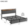 homfan Bed Frame with 2 Storage Drawers, LED Bed Frame with 2-Tier Storage Headboard＆Charging Station, Metal Platform Bed Frame, No Box Spring Needed - 2 of 4