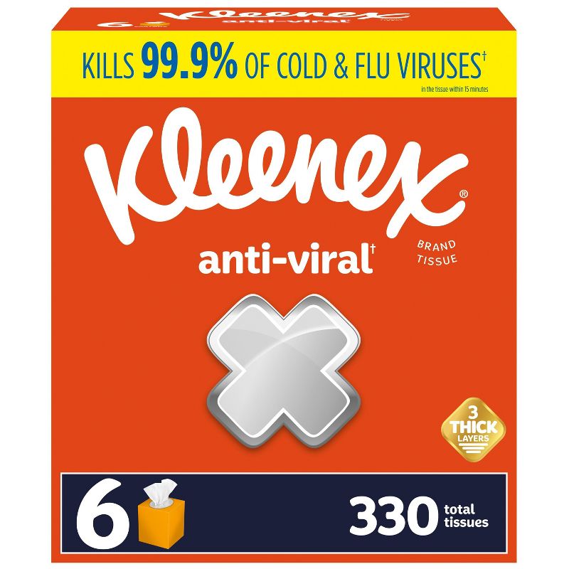 Kleenex Anti-Viral 3-Ply Facial Tissue - 55ct, 1 of 14