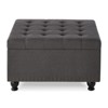 DSVIMOY Storage Ottoman with Legs, Square Coffee Table with Nail Trims for Living Room, Dark Gray, 30"*18"*30" - 4 of 4
