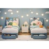 Twin Platform Bed Frame for Kids, Stylish Velvet Upholstered Headboard and Convenient Storage Drawer, Suitable for Organizing Toys and Essentials. - 3 of 4