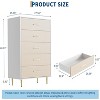 Modern White Dresser for Bedroom, Slim 3 Drawer Dresser, Wooden Chest of Drawer with Metal Legs, TV Stand Storage Organizer Cabinet for Apartments - 3 of 4