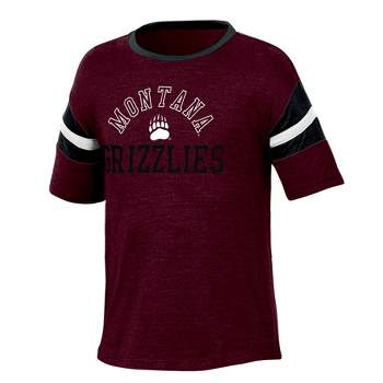 NCAA Montana Grizzlies Girls' Short Sleeve Striped Shirt